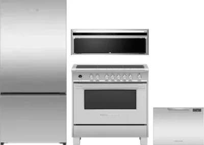 4 Piece Package Includes Refrigerator, Range, Hood And Dishwasher